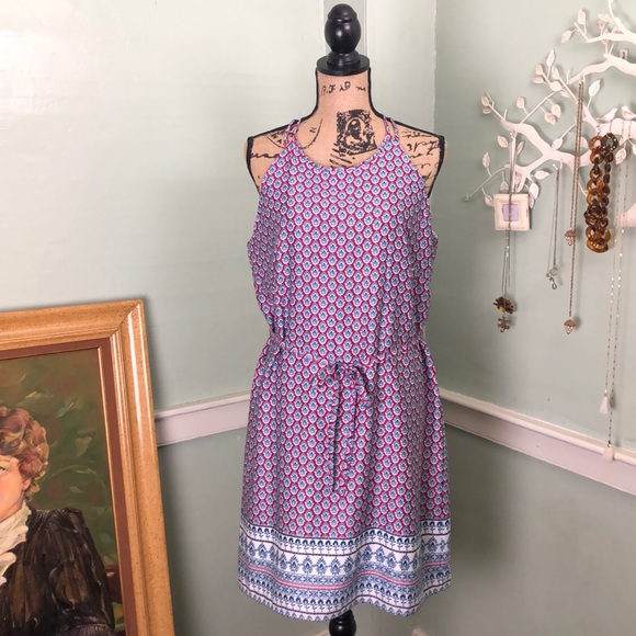 Banana Republic Dresses & Skirts - EUC Banana Republic Silky Pink Cream Blue Dress L